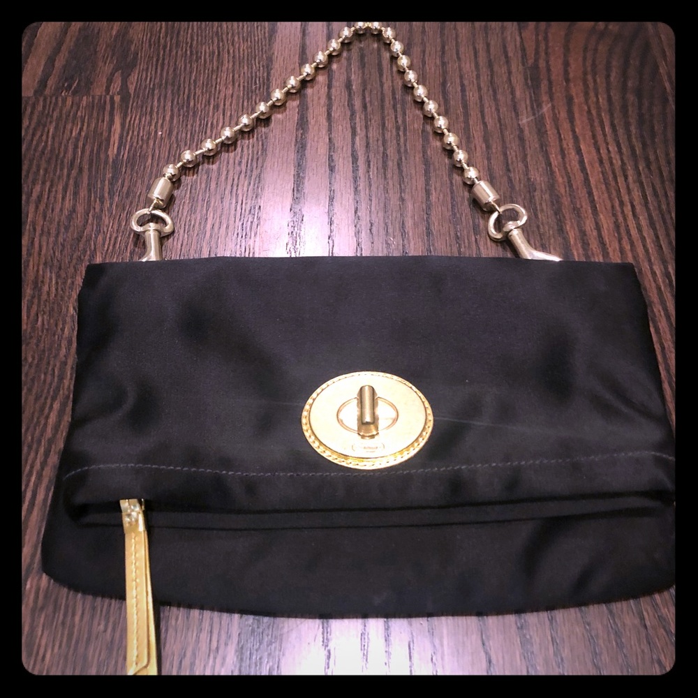 Coach clutch with gold chain